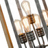 Rustic 5-Light Kitchen Island Chandelier in Wood Grain Finish